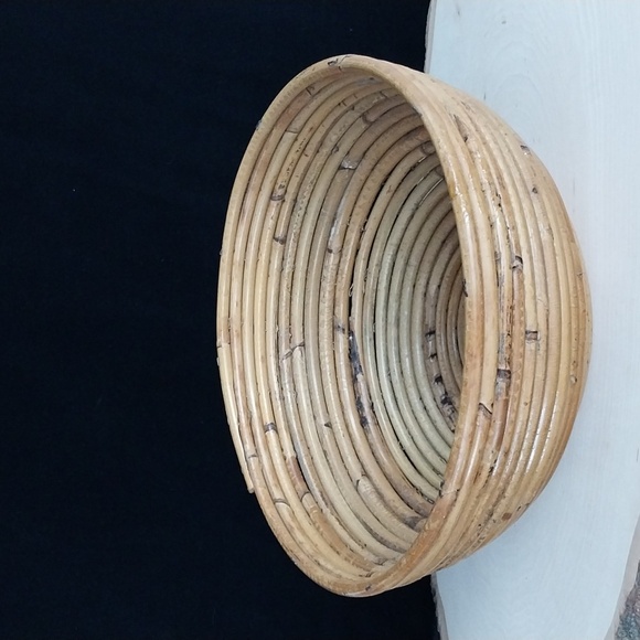 Vintage Mid Century Modern Bamboo Pencil Reed Bowl in style of Gabriella Crespi - Picture 11 of 16